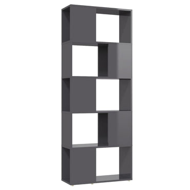 vidaXL Bibliothèque/Séparateur de pièce Gris brillant 60x24x155 cm