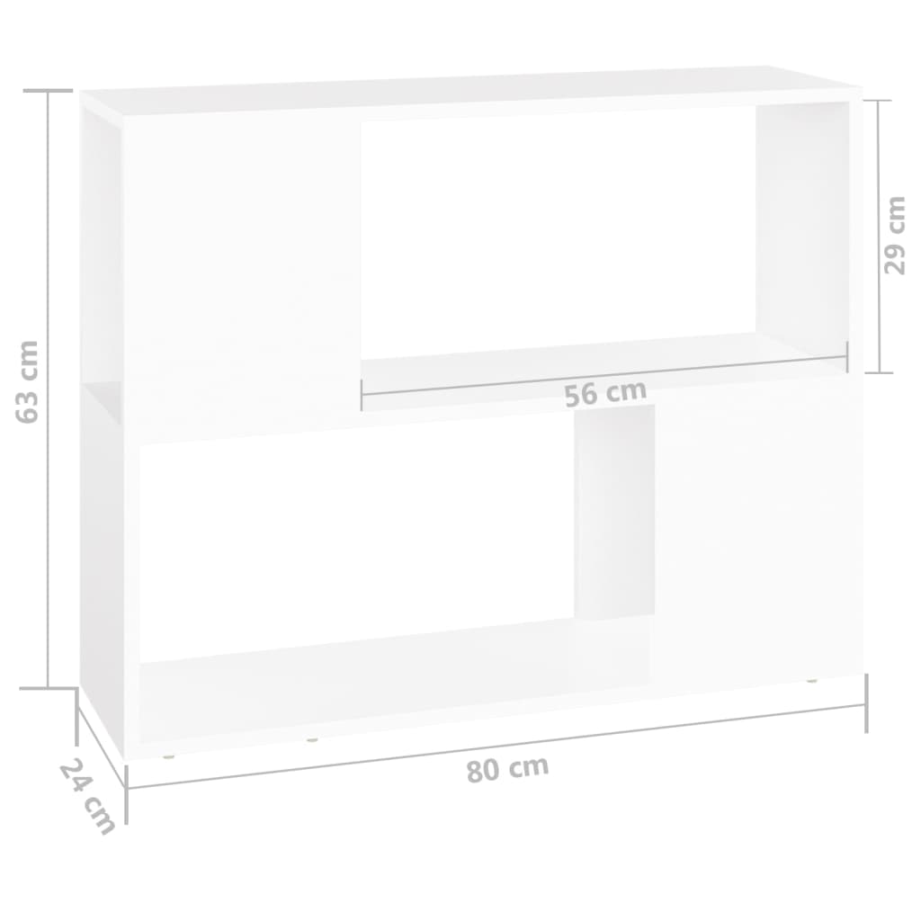 vidaXL Meuble TV blanc 80x24x63 cm en bois d'ingénierie