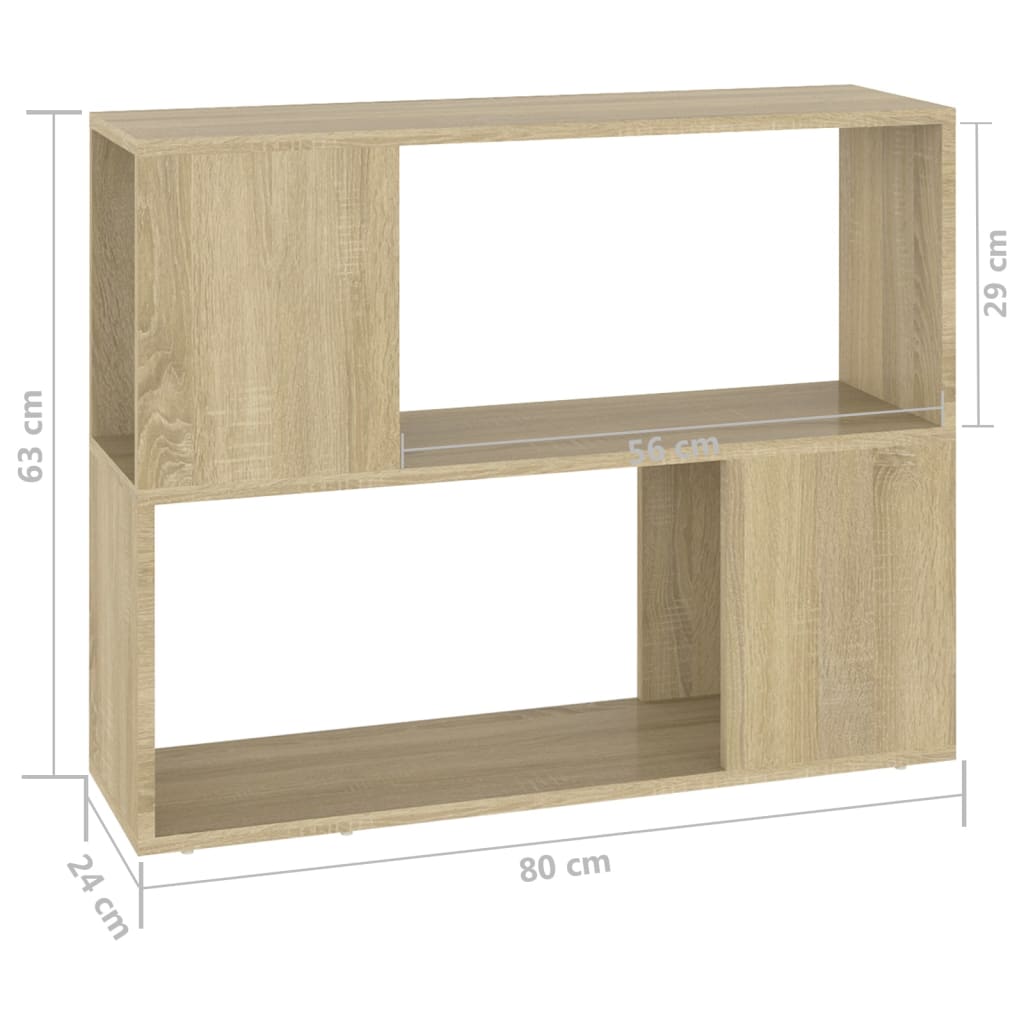 vidaXL Meuble TV chêne Sonoma 80x24x63 cm Bois d'ingénierie