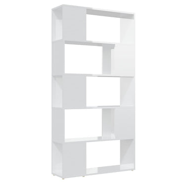vidaXL Bücherregal Raumteiler Hochglanz-Weiß 80x24x155cm Holzwerkstoff