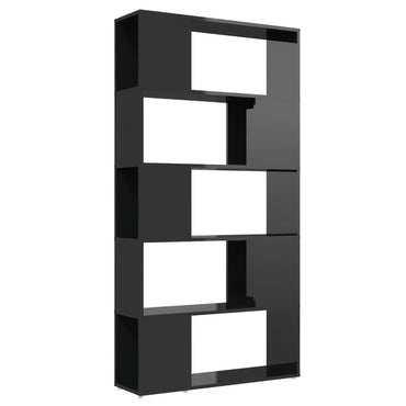 vidaXL Bücherregal Raumteiler Hochglanz-Schwarz 80x24x155cm