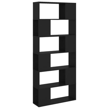 vidaXL Étagère Bibliothèque Séparateur de pièce Noir 80x24x186 cm Bois d'ingénierie