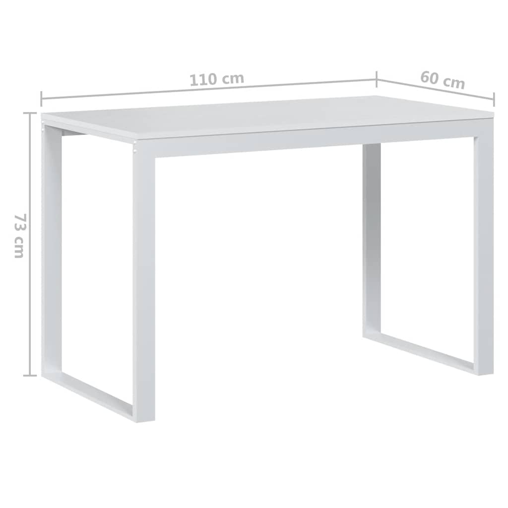 vidaXL Bureau blanc 110x60x73 cm en bois d'ingénierie