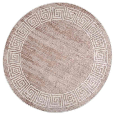 vidaXL Tapis lavable 120 cm Beige Antidérapant