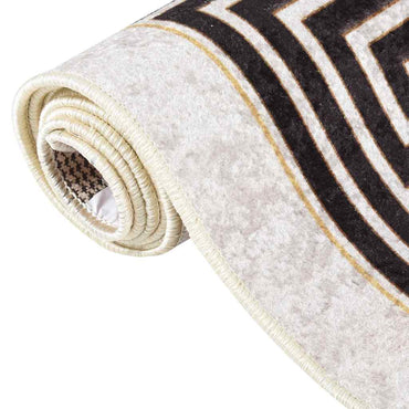 vidaXL Tapis lavable 160x230 cm Beige clair Antidérapant