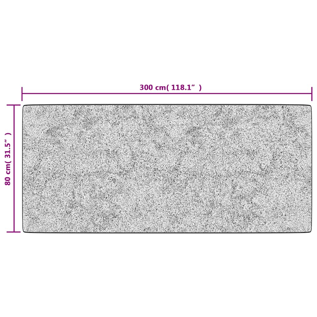 vidaXL Teppich Waschbar 80x300 cm Grau Rutschfest