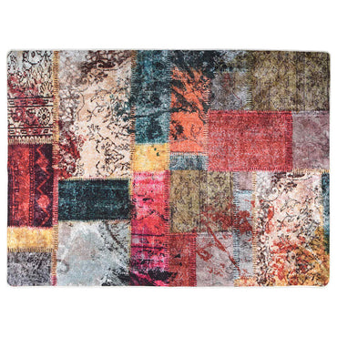 vidaXL Tapis lavable patchwork multicolore 120x180 cm antidérapant