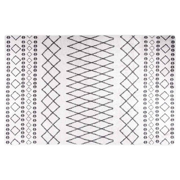 vidaXL Tapis lavable 80x150 cm noir et blanc antidérapant