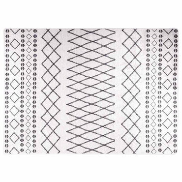 vidaXL Tapis lavable noir et blanc 120x180 cm antidérapant