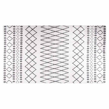vidaXL Tapis lavable noir et blanc 190x300 cm Antidérapant