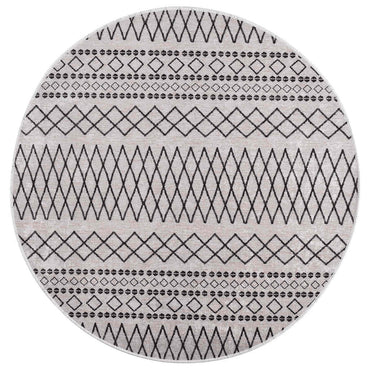 vidaXL Tapis lavable noir et blanc φ120 cm Antidérapant