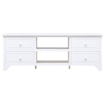 vidaXL Meuble TV Blanc 108x30x40 cm Bois de Paulownia Massif