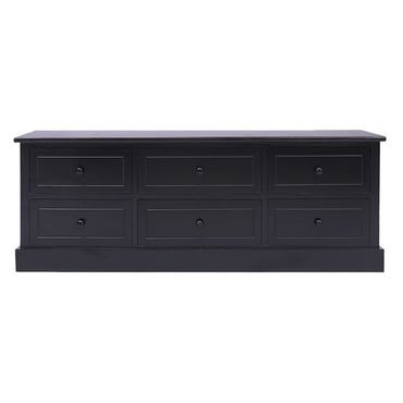 vidaXL Meuble TV Noir 108x30x40 cm Bois massif de Paulownia
