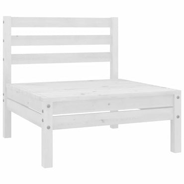 vidaXL Garten-Mittelsofas 4 Stk. Weiß Kiefer Massivholz