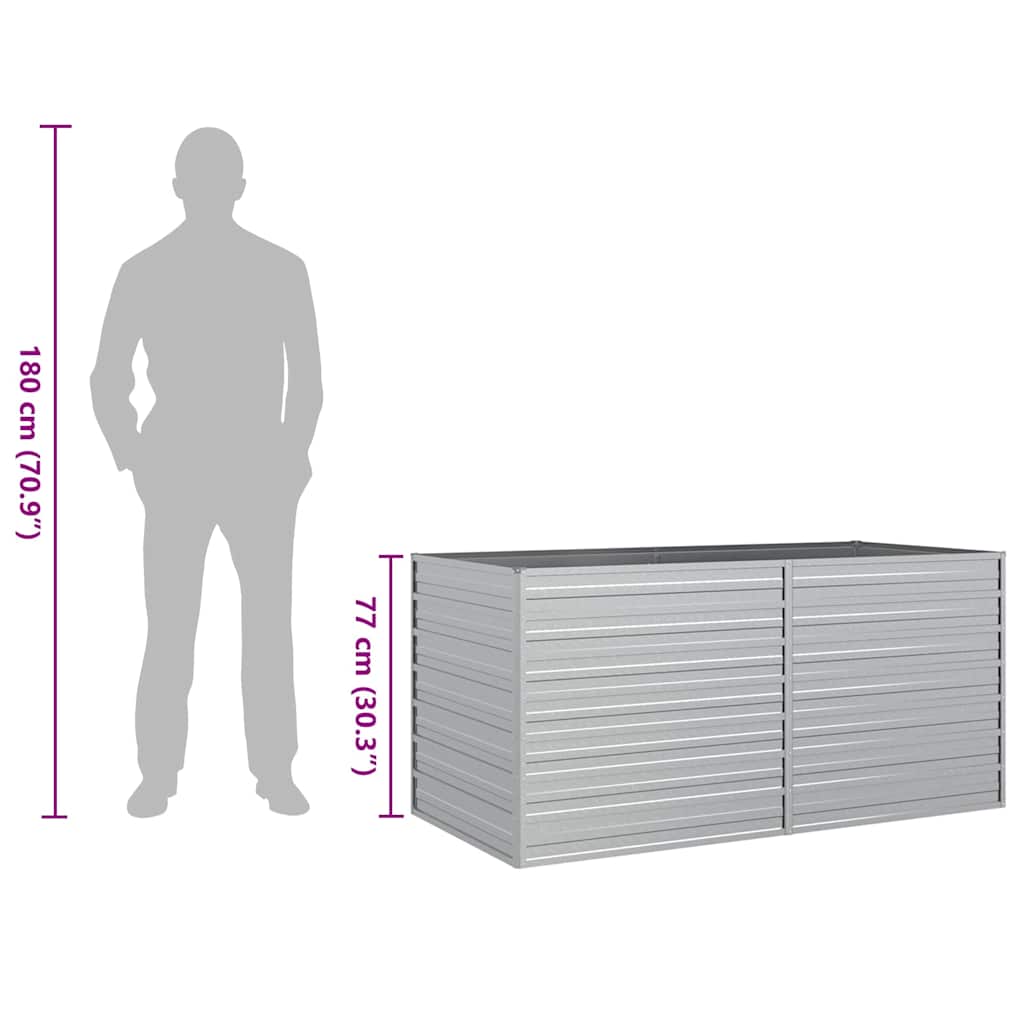 Garten-Hochbeet 160x80x77 cm Verzinkter Stahl Silbern