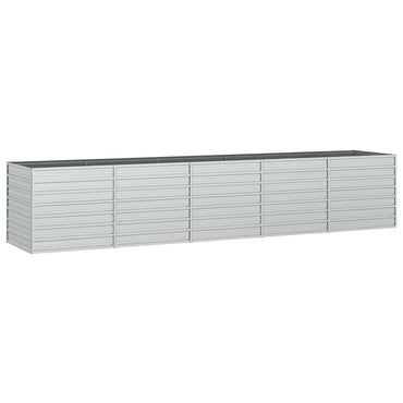 vidaXL Garten-Hochbeet 400x80x77 cm Verzinkter Stahl Silber