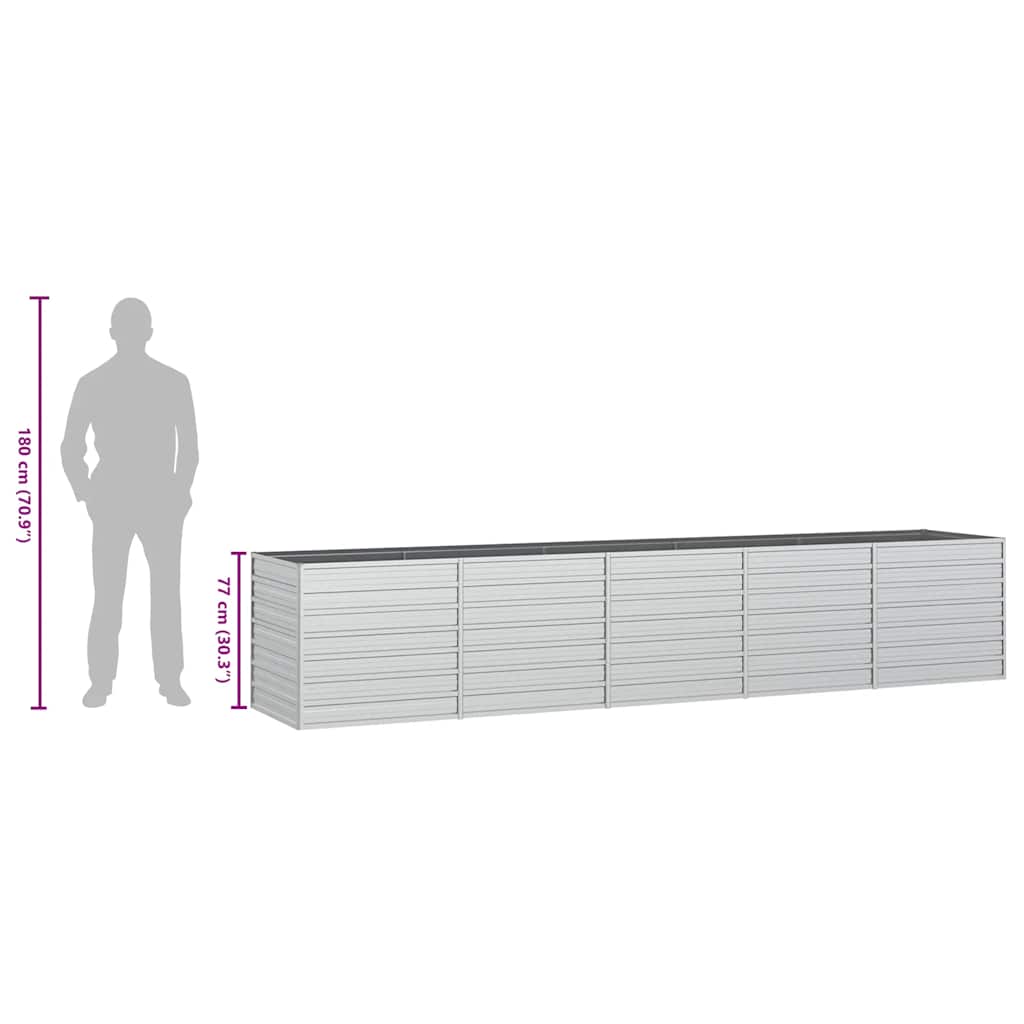 vidaXL Garten-Hochbeet 400x80x77 cm Verzinkter Stahl Silber