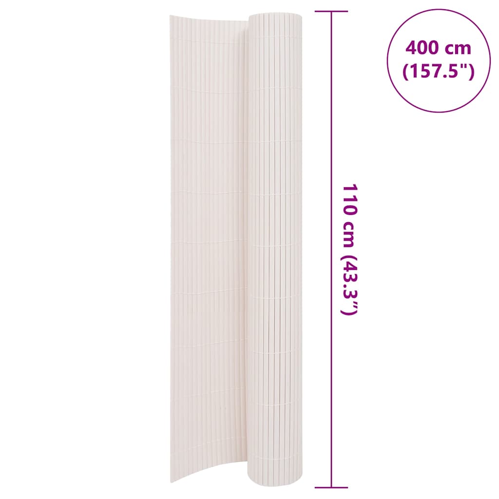 vidaXL Clôture de jardin double face 110x400 cm Blanc