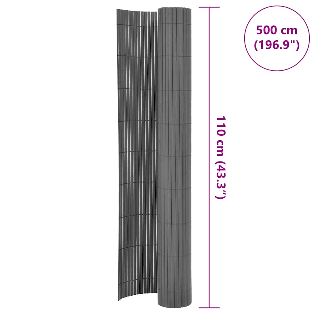 vidaXL Clôture de jardin double face 110x500 cm Gris