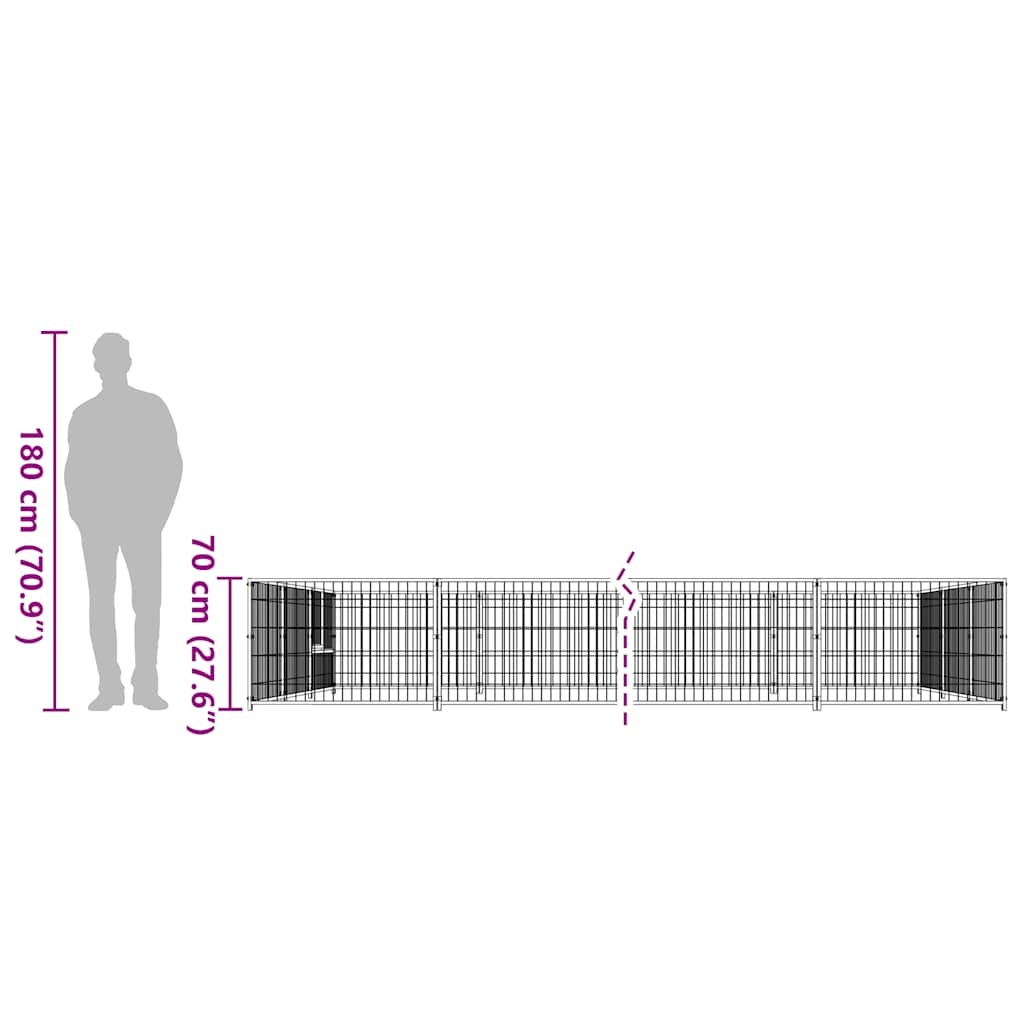 Hundezwinger Silbern 21 m² Stahl