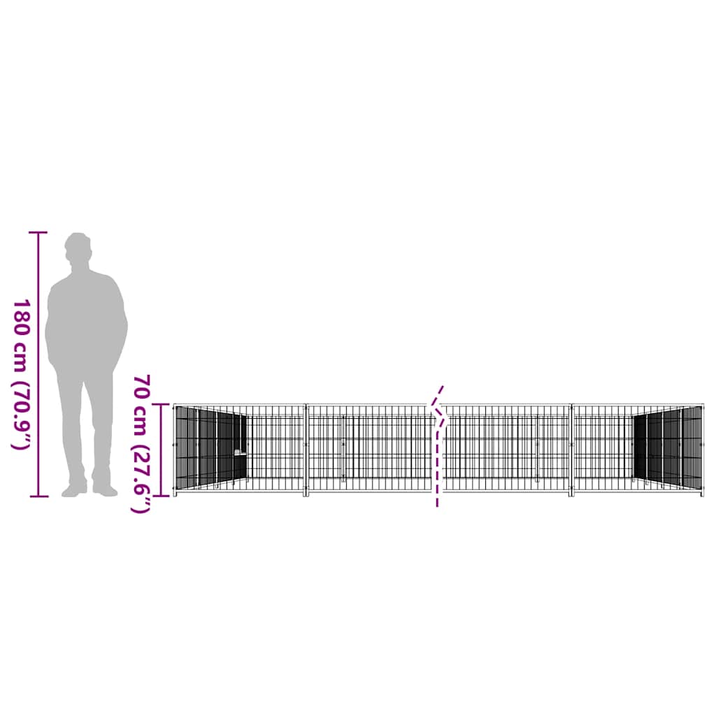 Hundezwinger Schwarz 36 m² Stahl