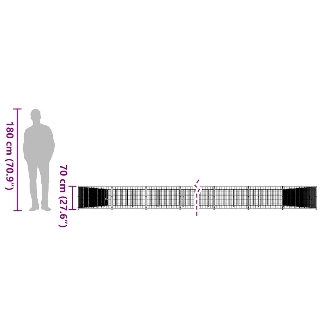 Hundezwinger Schwarz 90 m² Stahl