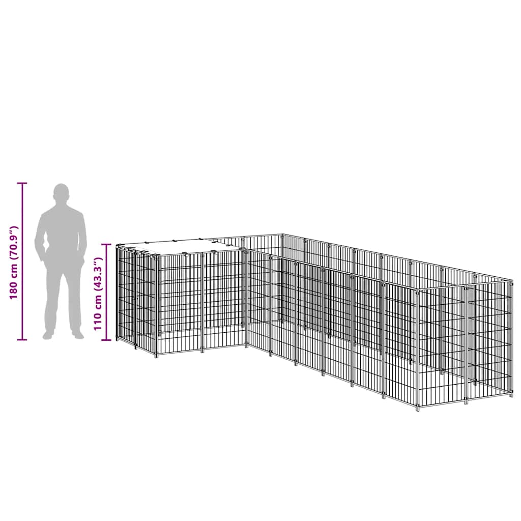 Hundezwinger Silbern 6,05 m² Stahl