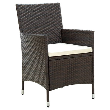 vidaXL Chaises de jardin avec coussins d'assise 2 pcs Résine tressée Marron
