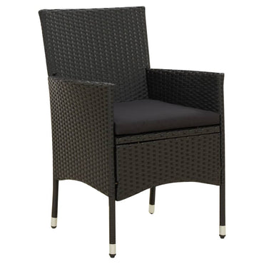 vidaXL Gartenstühle mit Kissen 4 Stk. Poly Rattan Schwarz