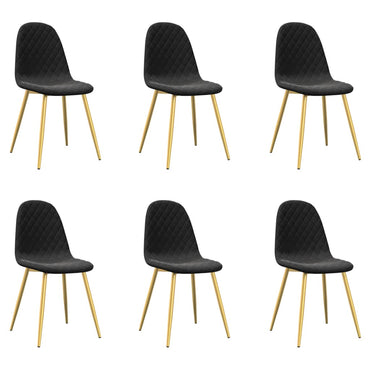vidaXL Chaises de salle à manger 6 pcs Velours noir