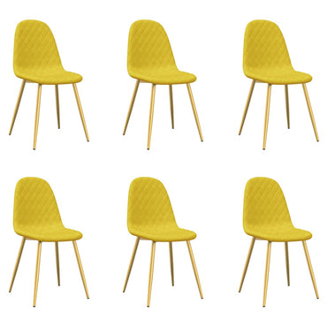 vidaXL Chaises de salle à manger 6 pcs Jaune moutarde Velours