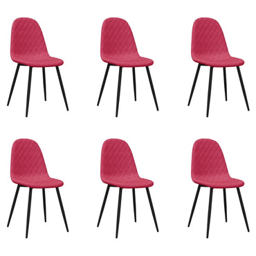 vidaXL Chaises de salle à manger 6 pcs Velours Rouge bordeaux