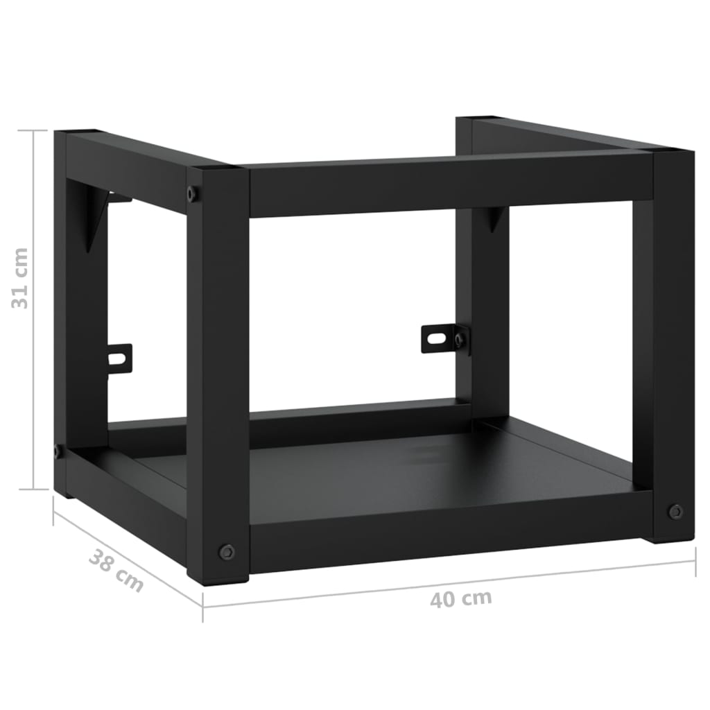 vidaXL Meuble sous-vasque mural noir 40x38x31 cm fer