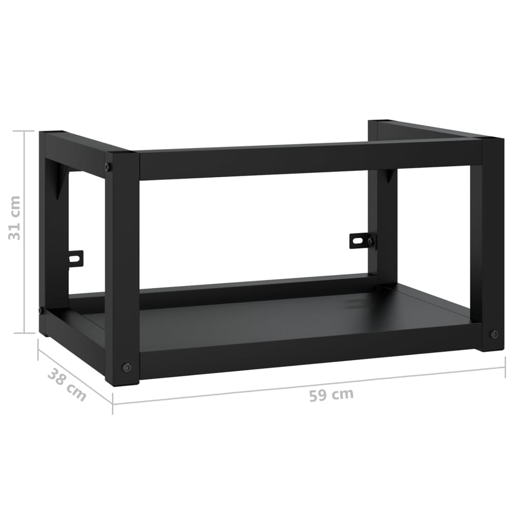 vidaXL Badezimmer Wand-Waschtischgestell Schwarz 59x38x31 cm Eisen