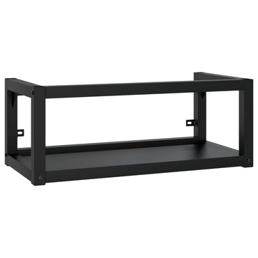 vidaXL Meuble sous-lavabo mural de salle de bain noir 79x38x31 cm fer