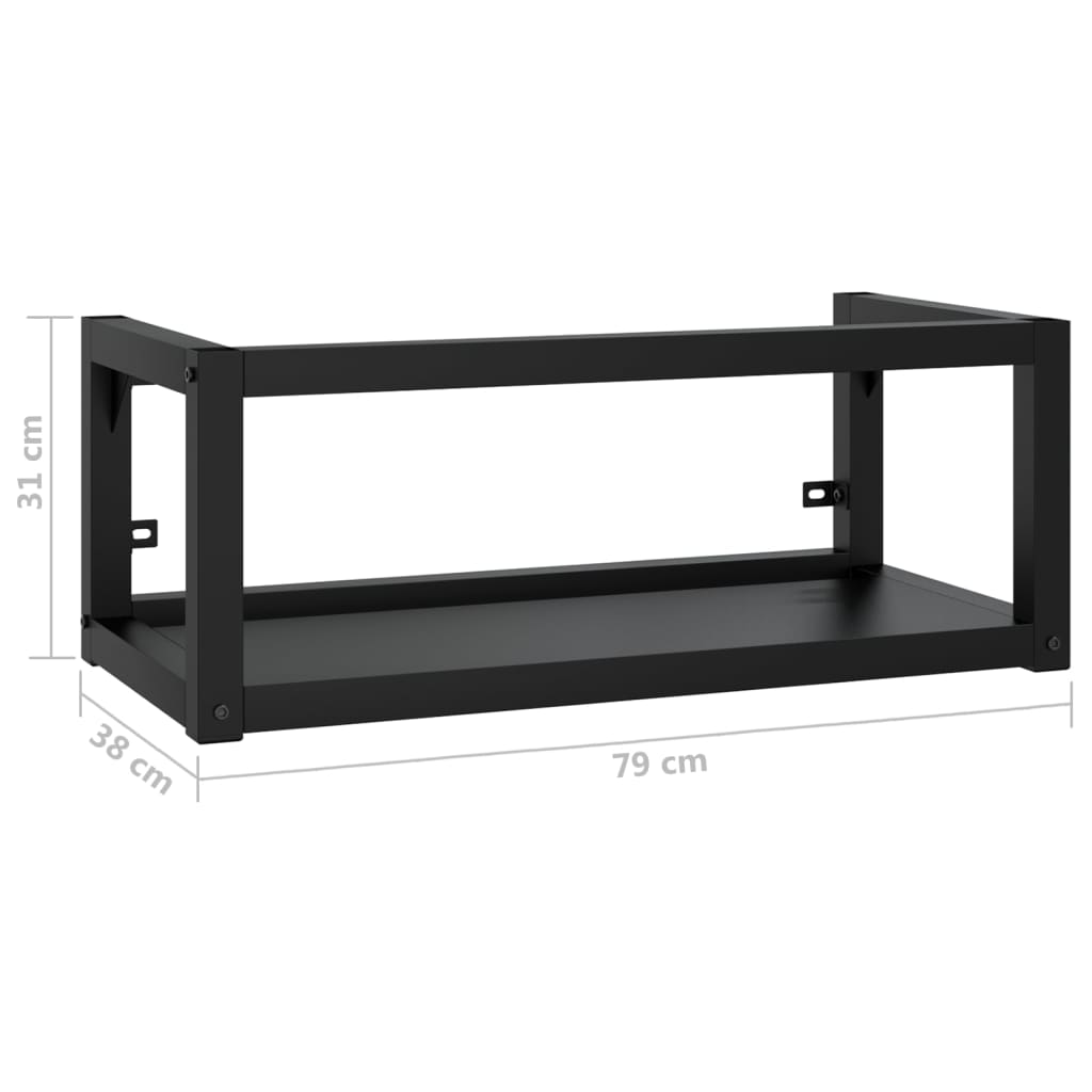 vidaXL Meuble sous-lavabo mural de salle de bain noir 79x38x31 cm fer