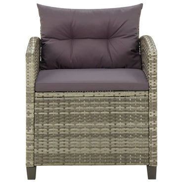 vidaXL Gartenstuhl mit Kissen Poly Rattan Grau