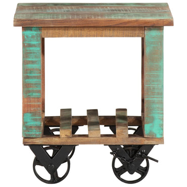 vidaXL Table d'appoint à roulettes 40x40x42 cm Bois de récupération massif