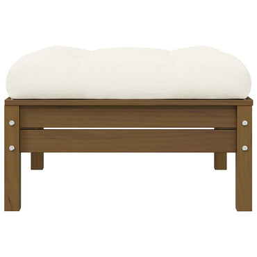 vidaXL Gartenhocker mit Creme Kissen Honigbraun Massivholz Kiefer