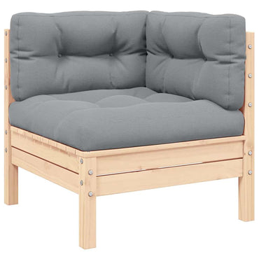 vidaXL Canapé de jardin 2 places avec coussins gris Bois de pin massif