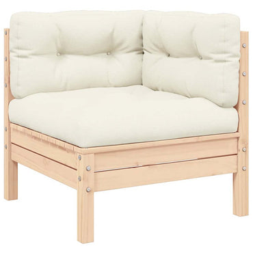 vidaXL Gartensofa 2-Sitzer mit Kissen in Creme Massivholz Kiefer