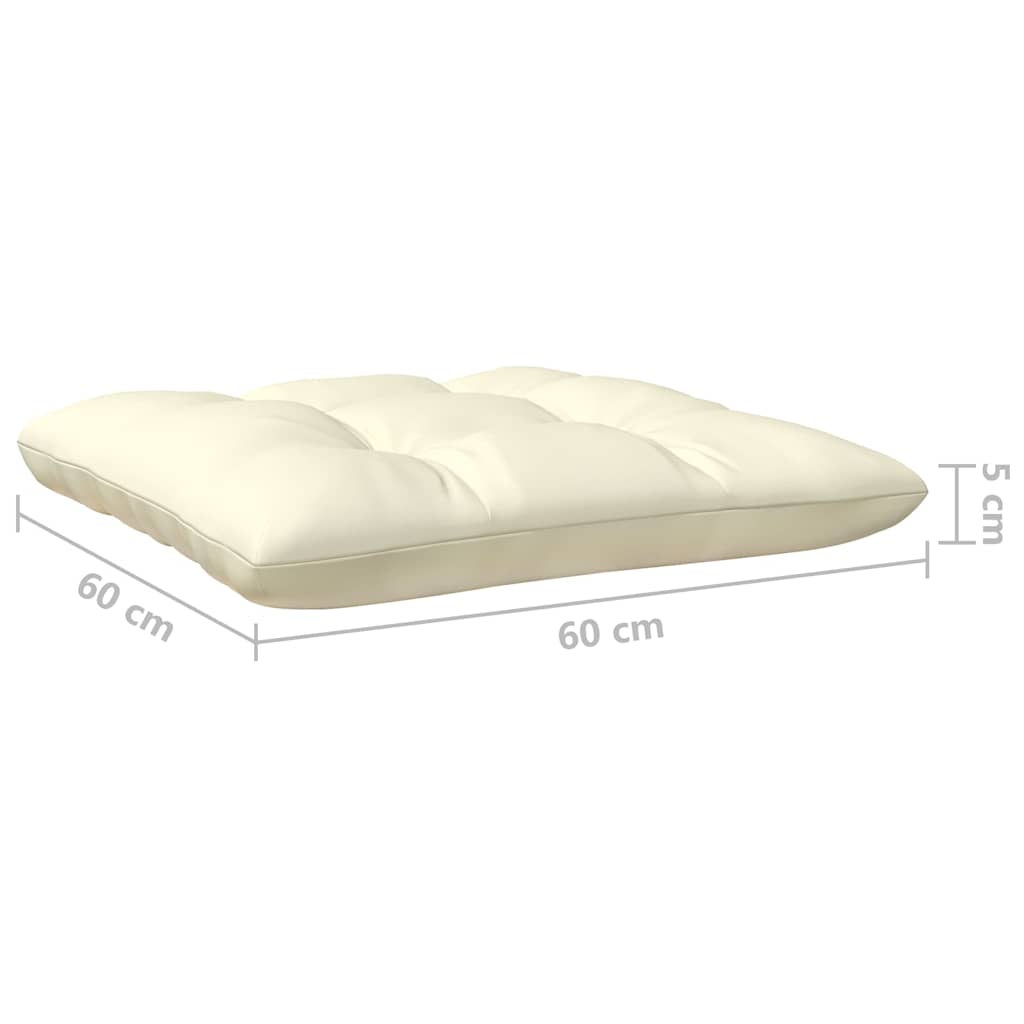 Gartensofa 2-Sitzer mit Kissen in Creme Massivholz Kiefer