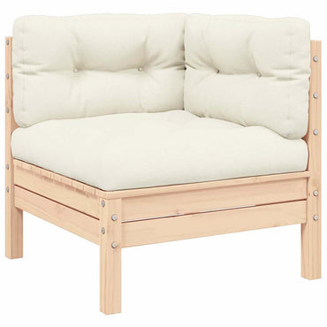 vidaXL 3-tlg. Garten-Lounge-Set mit Kissen in Creme Massivholz Kiefer