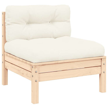 vidaXL 3-tlg. Garten-Lounge-Set mit Kissen in Creme Massivholz Kiefer