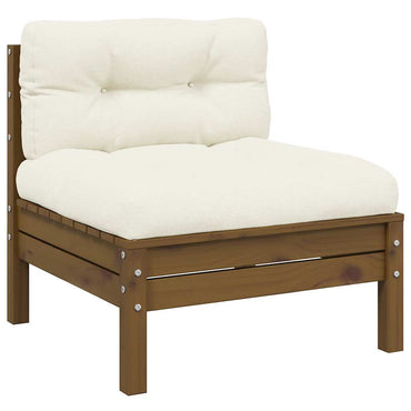 vidaXL 3-tlg. Garten-Lounge-Set mit Creme Kissen Massivholz Kiefer