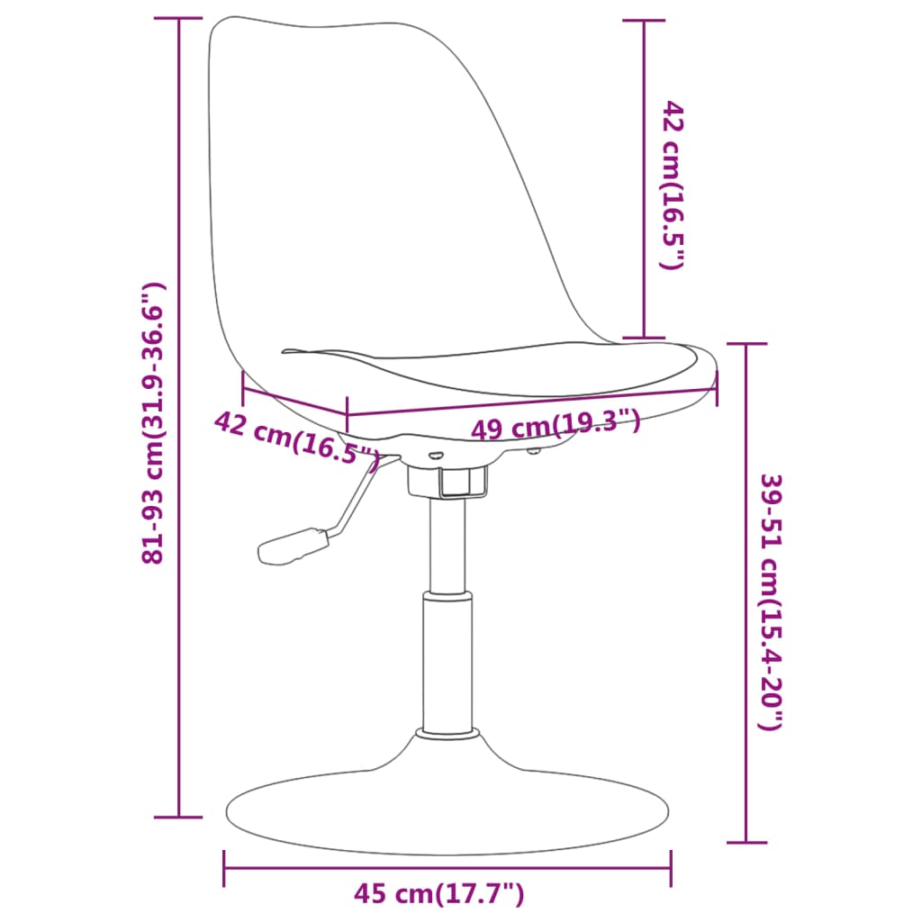 vidaXL Chaises de salle à manger 4 pcs pivotantes Tissu crème