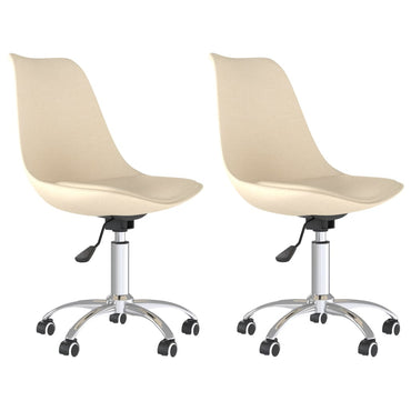 vidaXL Chaises de salle à manger pivotantes 2 pcs Crème Tissu