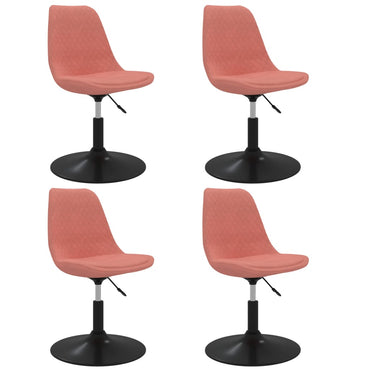vidaXL Chaises de salle à manger 4 pcs pivotantes velours rose