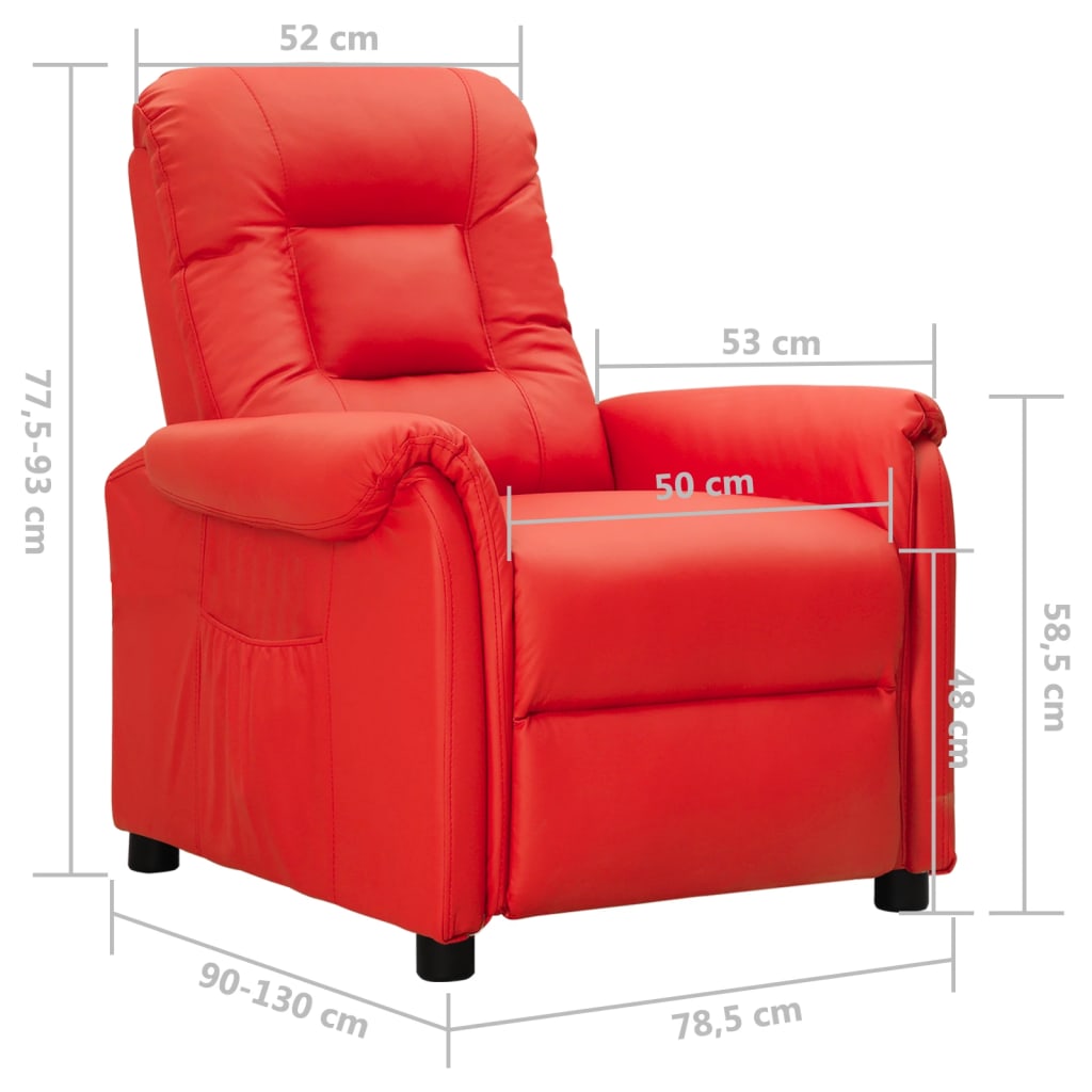 vidaXL Relaxsessel Rot Kunstleder