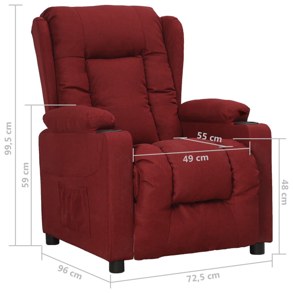 vidaXL Relaxsessel Weinrot Stoff